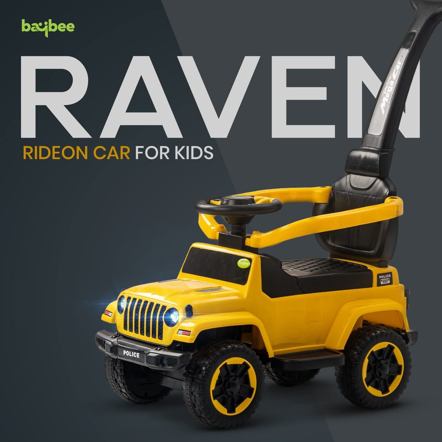 Baybee 2 in 1 Villy Kids Ride on Car for Baby with Parental Handle,Music & Light| Push Car for Baby | Push Ride on Toy Car