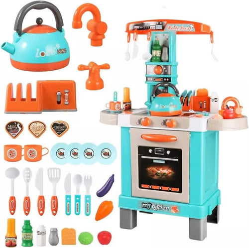 Baybee Little Chef Kitchen Set for Kids| Pretend Play Toys for Kids with Cooking Accessories Toys, Play Foods | Role Play Toys