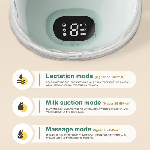 Baybee Wearable Electric Breast Pump, Automatic Breast Pump with 3 Phase Pumping Modes, 150ml Storage, 3 Modes & 9 Level Suction