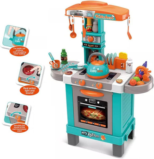 Baybee Little Chef Kitchen Set for Kids| Pretend Play Toys for Kids with Cooking Accessories Toys, Play Foods | Role Play Toys