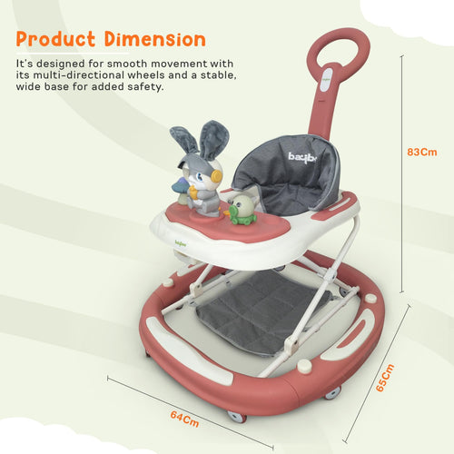 Baybee 3 IN 1 Baby Walker Cum Rocker, Activity Walker for Baby with 3 Height Adjustable & Parental Push Handle & Musical Bar