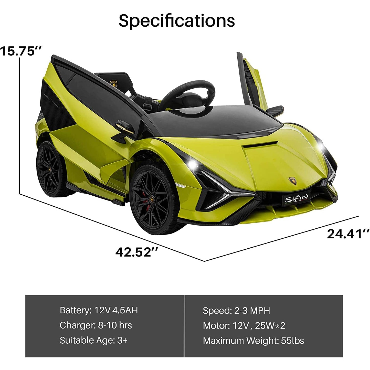 Baybee Licensed Sian Battery Operated Car for Kids, Ride on Toy Kids Car with Music, Light & USB | Electric Battery Car for Kids