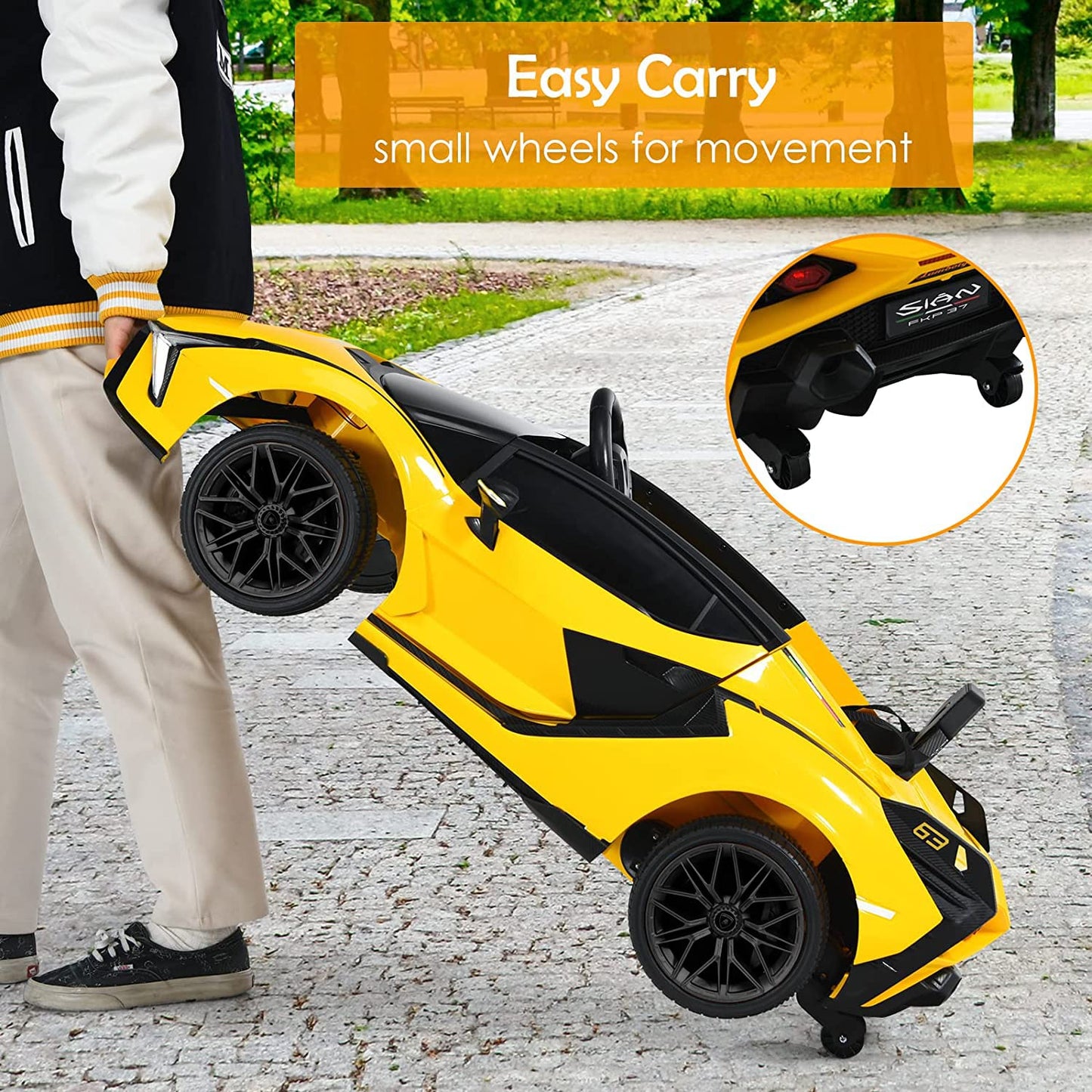 Baybee Licensed Sian Battery Operated Car for Kids, Ride on Toy Kids Car with Music, Light & USB | Electric Battery Car for Kids