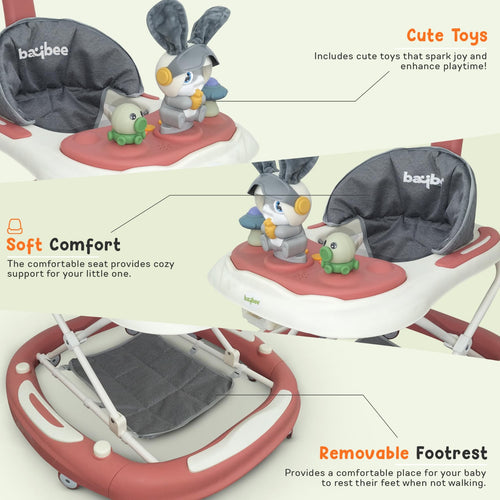 Baybee 3 IN 1 Baby Walker Cum Rocker, Activity Walker for Baby with 3 Height Adjustable & Parental Push Handle & Musical Bar
