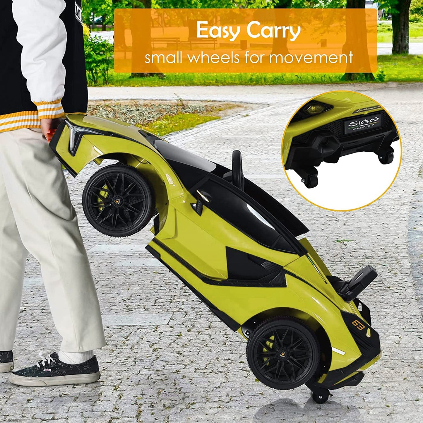 Baybee Licensed Sian Battery Operated Car for Kids, Ride on Toy Kids Car with Music, Light & USB | Electric Battery Car for Kids