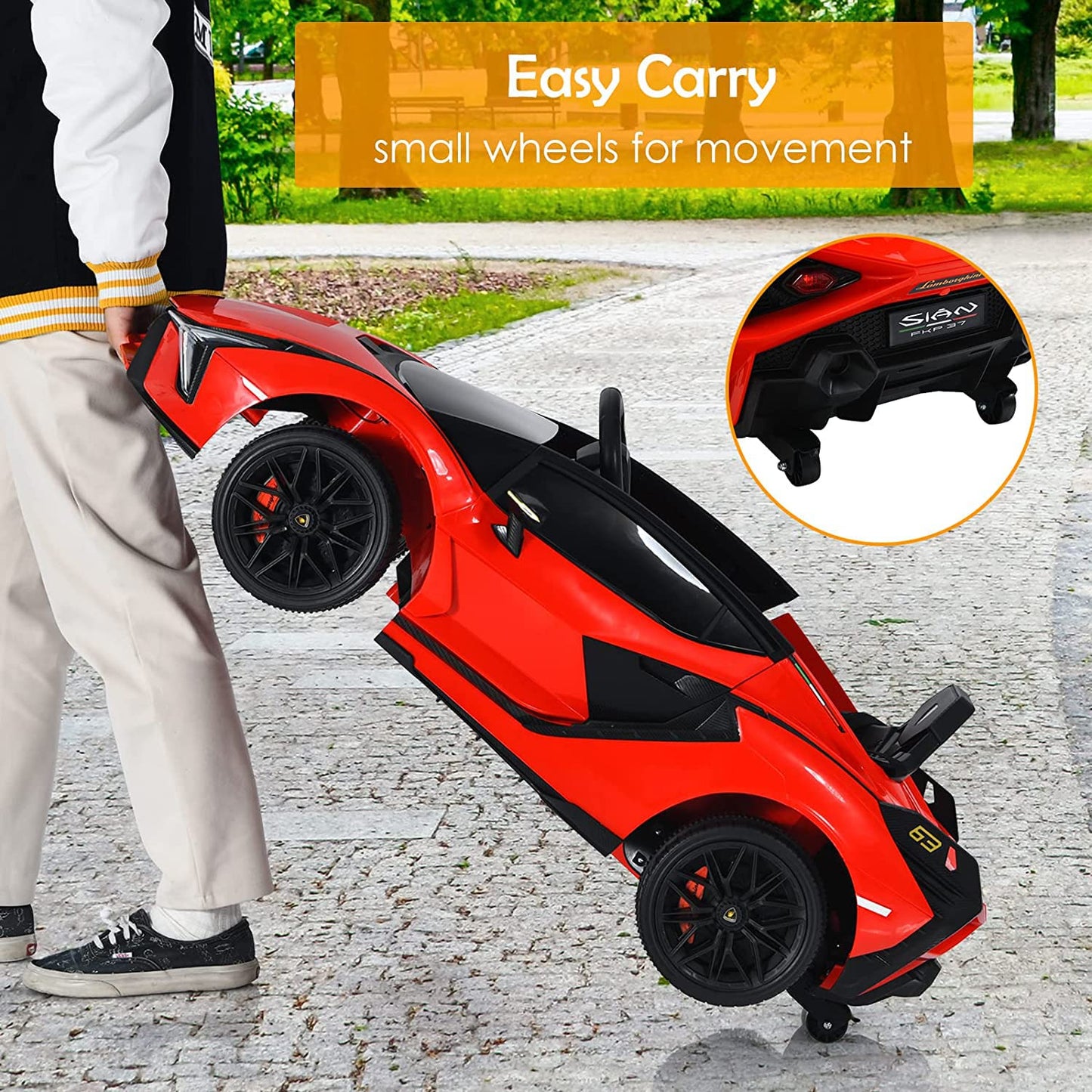 Baybee Licensed Sian Battery Operated Car for Kids, Ride on Toy Kids Car with Music, Light & USB | Electric Battery Car for Kids