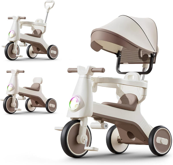 Baybee Zeno 3 in 1 Tricycle with Canopy, Light & Music for Kids 1-5 Years