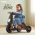 Baybee Zeno 3 in 1 Tricycle with Canopy, Light & Music for Kids 1-5 Years