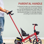 Baybee Spectre Baby Tricycle with Push Handle & Basket for Kids 2-5 Years