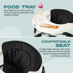Baybee Indy Round Kids Walker for Baby with 5 Adjustable Height, Food Tray & PU Leather Seat