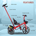 Baybee Spectre Baby Tricycle with Push Handle & Basket for Kids 2-5 Years