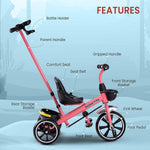 Baybee Spectre Baby Tricycle with Push Handle & Basket for Kids 2-5 Years