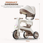 Baybee Zeno 3 in 1 Tricycle with Canopy, Light & Music for Kids 1-5 Years