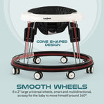 Baybee Indy Round Kids Walker for Baby with 5 Adjustable Height, Food Tray & PU Leather Seat