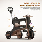 Baybee Zeno 3 in 1 Tricycle with Canopy, Light & Music for Kids 1-5 Years