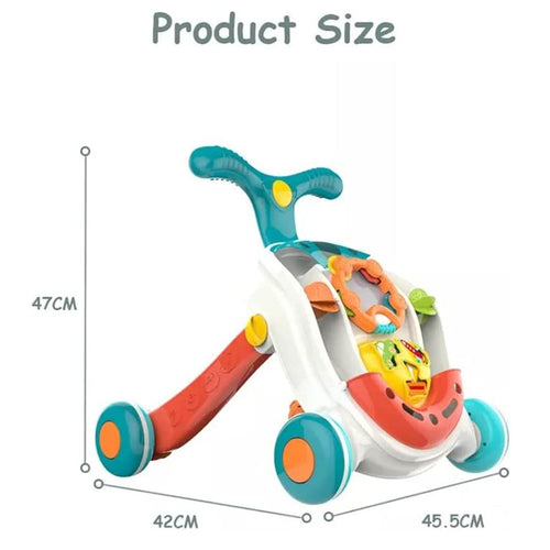 Baybee 2 in 1 Baby Push Activity Walker for Kids with Adjustable Height Handle, Light, Balls & Detachable Rattles