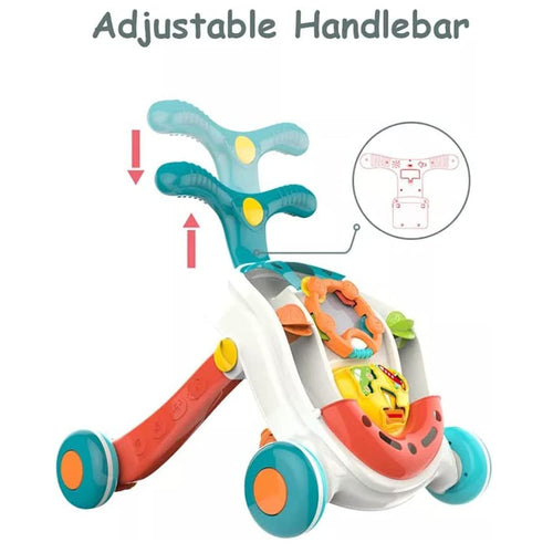 Baybee 2 in 1 Baby Push Activity Walker for Kids with Adjustable Height Handle, Light, Balls & Detachable Rattles