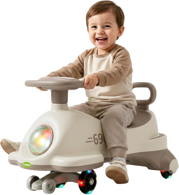 Baybee Flyer Swing Car with RGB Lights & Music for Kids  2–5 Years