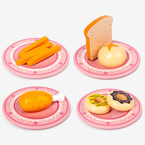 Baybee Mini Wooden Microwave Playset with Play Food Cooking Toys Oven Plaything Kitchen Pretend Play Toy Kitchen Montessori Toys