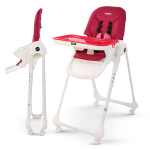 Baybee 4 in 1 High Chair With Adjustable Height & Footrest, Baby Feeding Chair Booster Seat for Toddlers with Tray & Belt