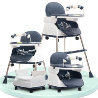 Baybee 4 in 1 Nora Convertible High Chair for Kids Adjustable Height, Tray, Wheels, Safety Belt, Cushion, Footrest | Feeding Booster Seat