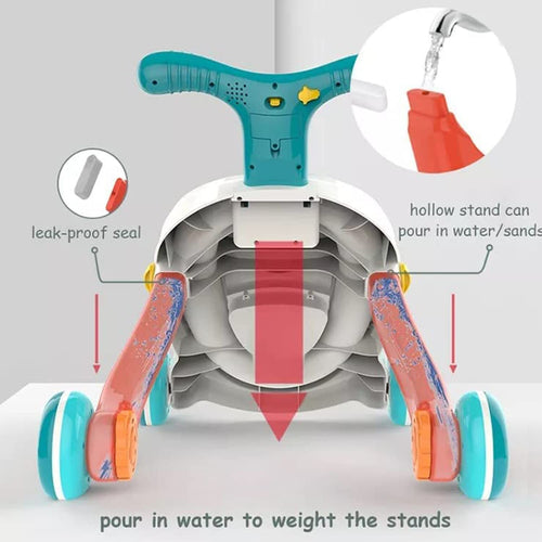Baybee 2 in 1 Baby Push Activity Walker for Kids with Adjustable Height Handle, Light, Balls & Detachable Rattles