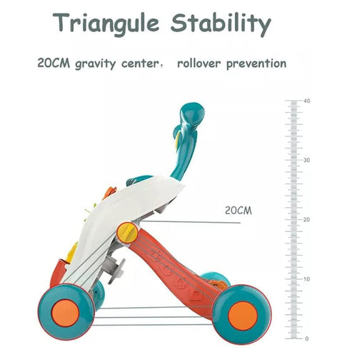 Baybee 2 in 1 Baby Push Activity Walker for Kids with Adjustable Height Handle, Light, Balls & Detachable Rattles