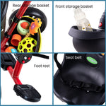 Baybee Spectre Baby Tricycle with Push Handle & Basket for Kids 2-5 Years