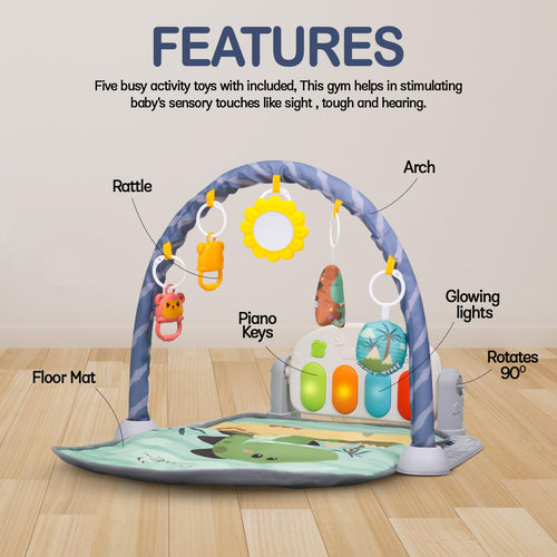 Baybee Baby Play Mat 2 In 1 Play Gym Musical Piano Kick Play 0-36M