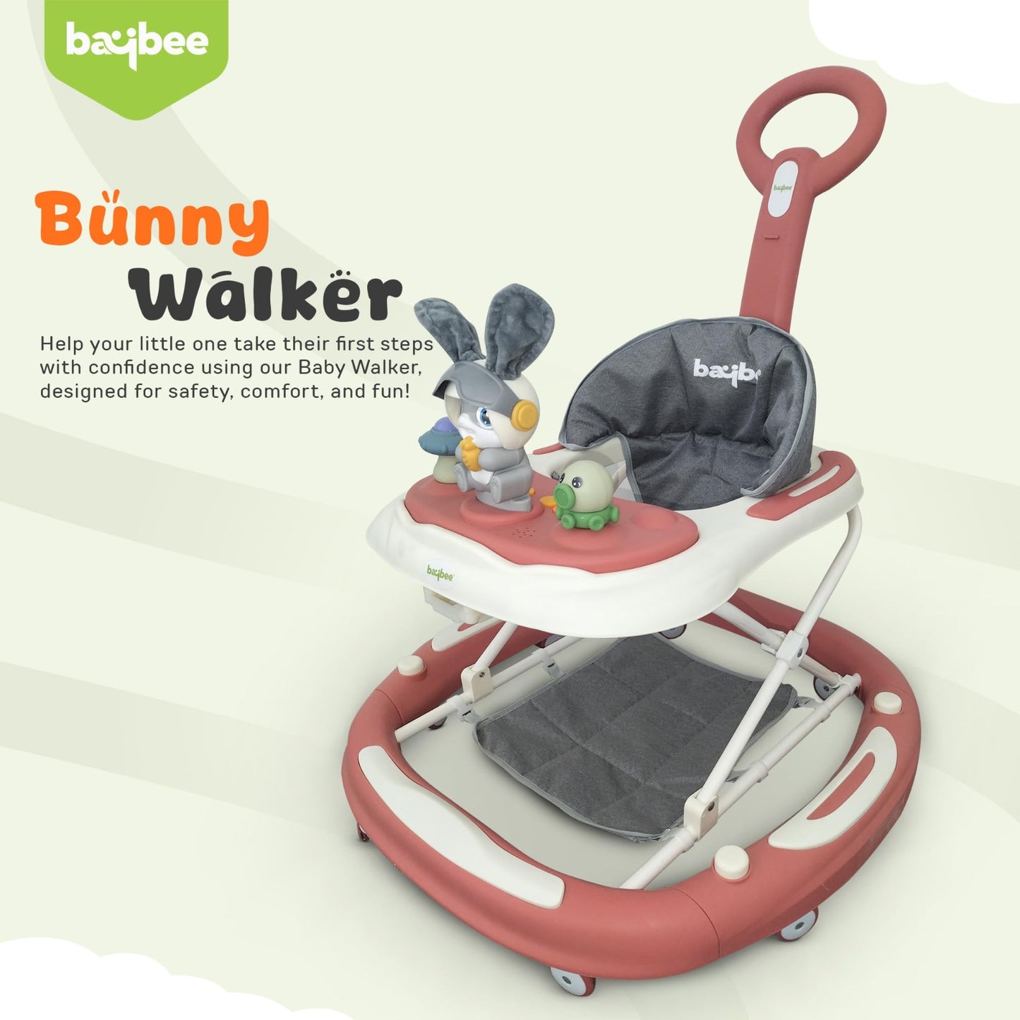 Baybee 3 IN 1 Baby Walker Cum Rocker, Activity Walker for Baby with 3 Height Adjustable & Parental Push Handle & Musical Bar