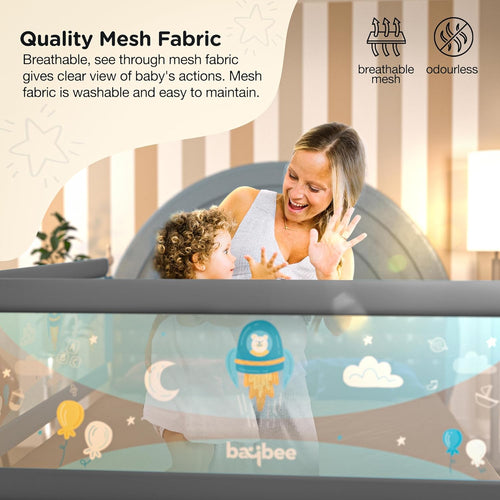 Baybee Bed Rail Guard for Baby – Portable, Adjustable Height, Foldable Safety Fence (180 x 63 cm) – Pack of 1