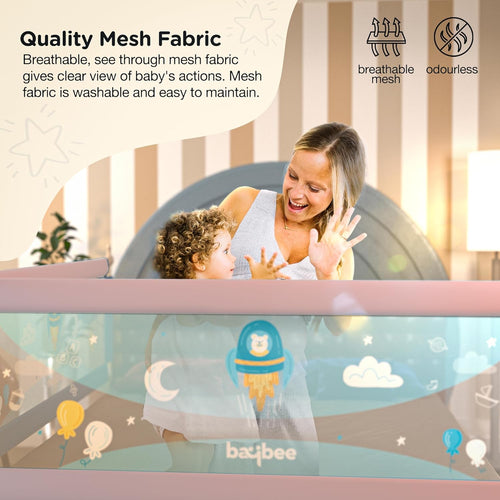 Baybee Bed Rail Guard for Baby – Portable, Adjustable Height, Foldable Safety Fence (180 x 63 cm) – Pack of 1