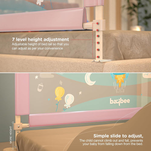 Baybee Bed Rail Guard for Baby – Portable, Adjustable Height, Foldable Safety Fence (180 x 63 cm) – Pack of 1