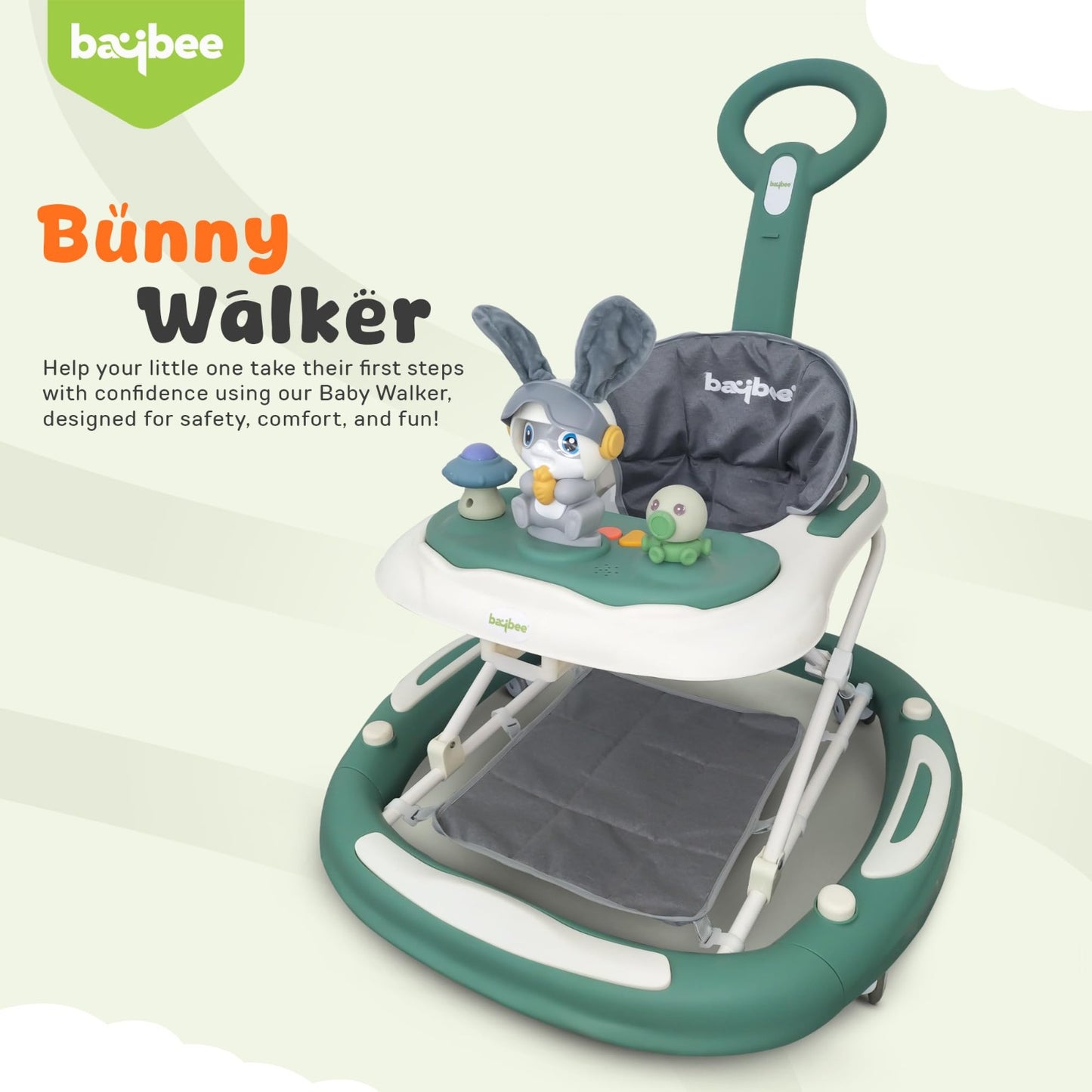 Baybee 3 IN 1 Baby Walker Cum Rocker, Activity Walker for Baby with 3 Height Adjustable & Parental Push Handle & Musical Bar