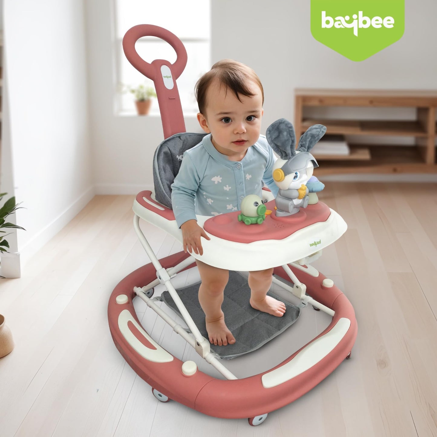 Baybee 3 IN 1 Baby Walker Cum Rocker, Activity Walker for Baby with 3 Height Adjustable & Parental Push Handle & Musical Bar