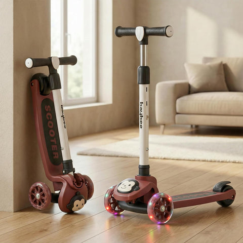 Baybee 3 Wheel Kick Scooter with LED Wheels for Kids 3-8 Years