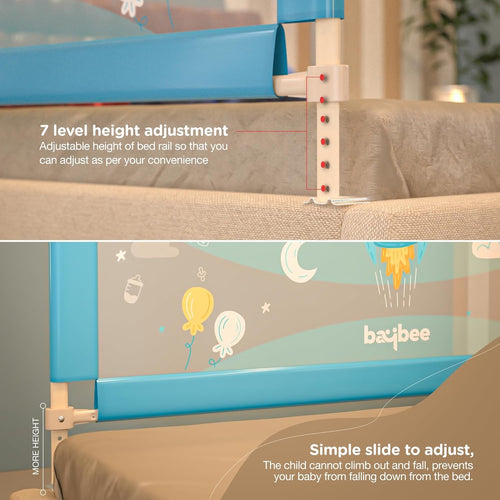 Baybee Bed Rail Guard for Baby – Portable, Adjustable Height, Foldable Safety Fence (180 x 63 cm) – Pack of 1