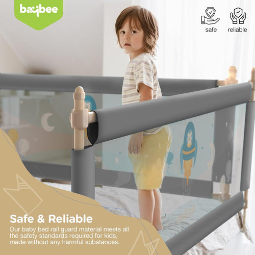 Baybee Bed Rail Guard for Baby – Portable, Adjustable Height, Foldable Safety Fence (180 x 63 cm) – Pack of 1