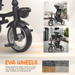Baybee Cozy 7-in-1 Convertible Tricycle with Canopy & Parental Handle