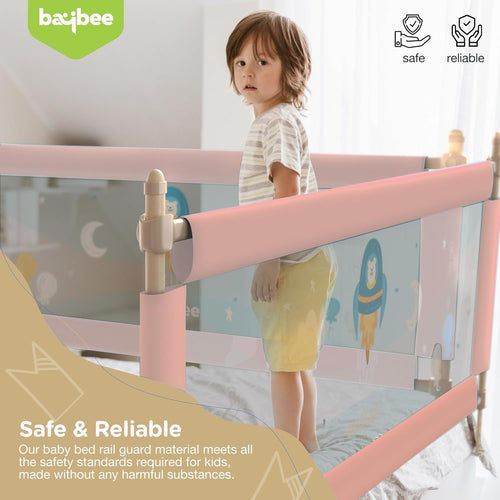 Baybee Bed Rail Guard for Baby – Portable, Adjustable Height, Foldable Safety Fence (180 x 63 cm) – Pack of 1