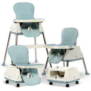 Baybee 4 in 1 Baby High Chair for Kids with Adjustable Height & Footrest, for Baby 6 Months to 3 Years Boy Girl