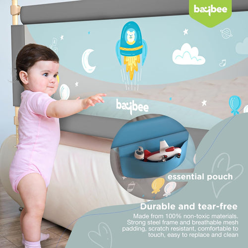 Baybee Bed Rail Guard for Baby – Portable, Adjustable Height, Foldable Safety Fence (180 x 63 cm) – Pack of 1