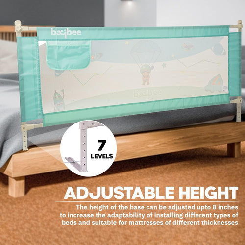 Baybee Bed Rail Guard for Baby – Portable, Adjustable Height, Foldable Safety Fence (180 x 63 cm) – Pack of 1