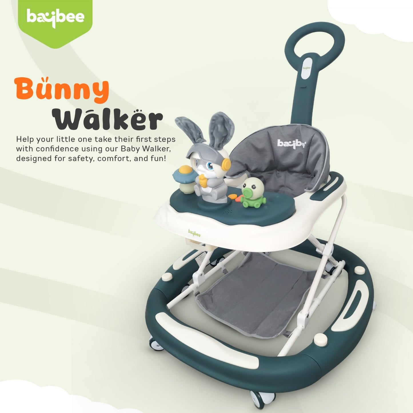 Baybee 3 IN 1 Baby Walker Cum Rocker, Activity Walker for Baby with 3 Height Adjustable & Parental Push Handle & Musical Bar