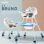Baybee Baby High Chair 2 in 1 Feeding Chair with Tray for 6 Months -3 Years
