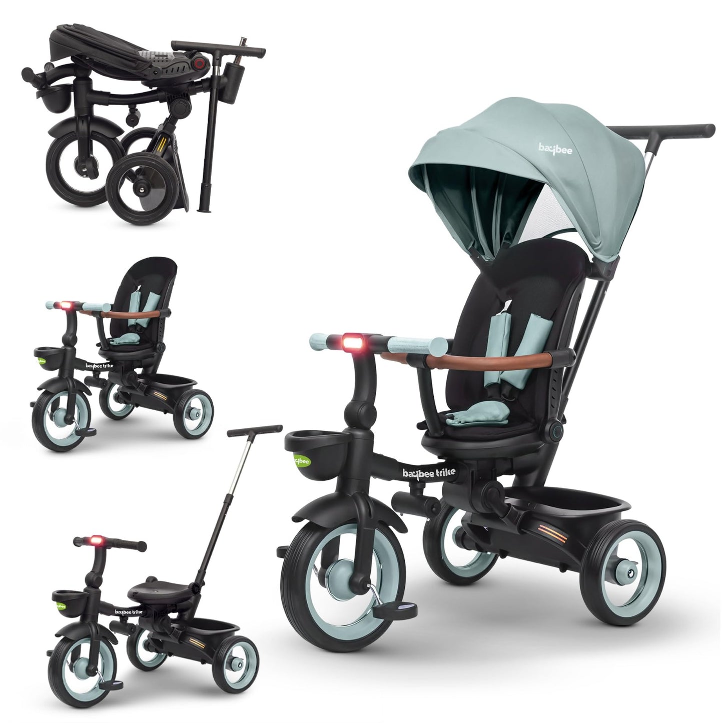 Baybee Cozy 7-in-1 Convertible Tricycle with Canopy & Parental Handle