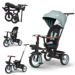 Baybee Cozy 7-in-1 Convertible Tricycle with Canopy & Parental Handle