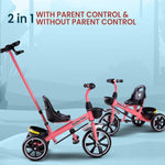Baybee Spectre Baby Tricycle with Push Handle & Basket for Kids 2-5 Years