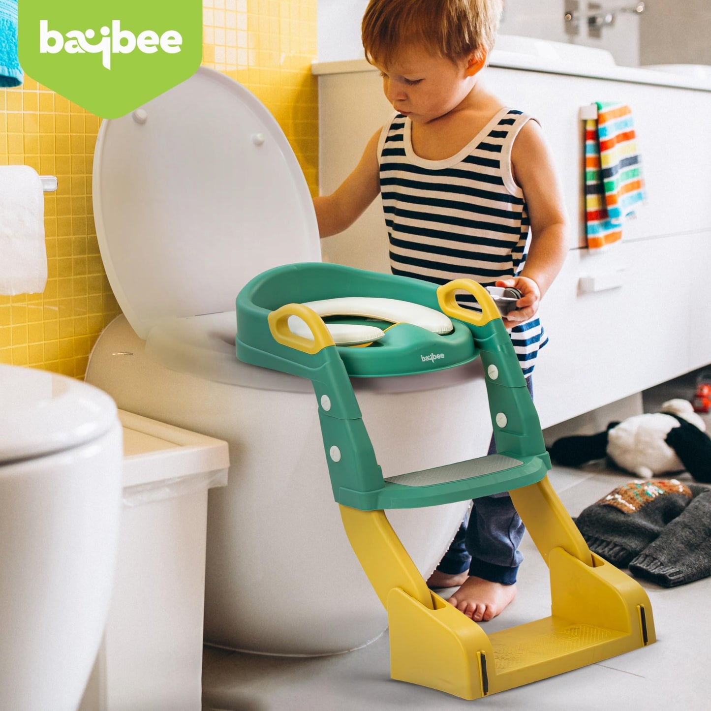 Baybee Vega 3-in-1 Baby Potty Seat With Ladder for Kids, Baby Potty Ladder Training Potty Chair with Splash Guard & Cushion Seat
