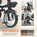 Baybee Cozy 7-in-1 Convertible Tricycle with Canopy & Parental Handle